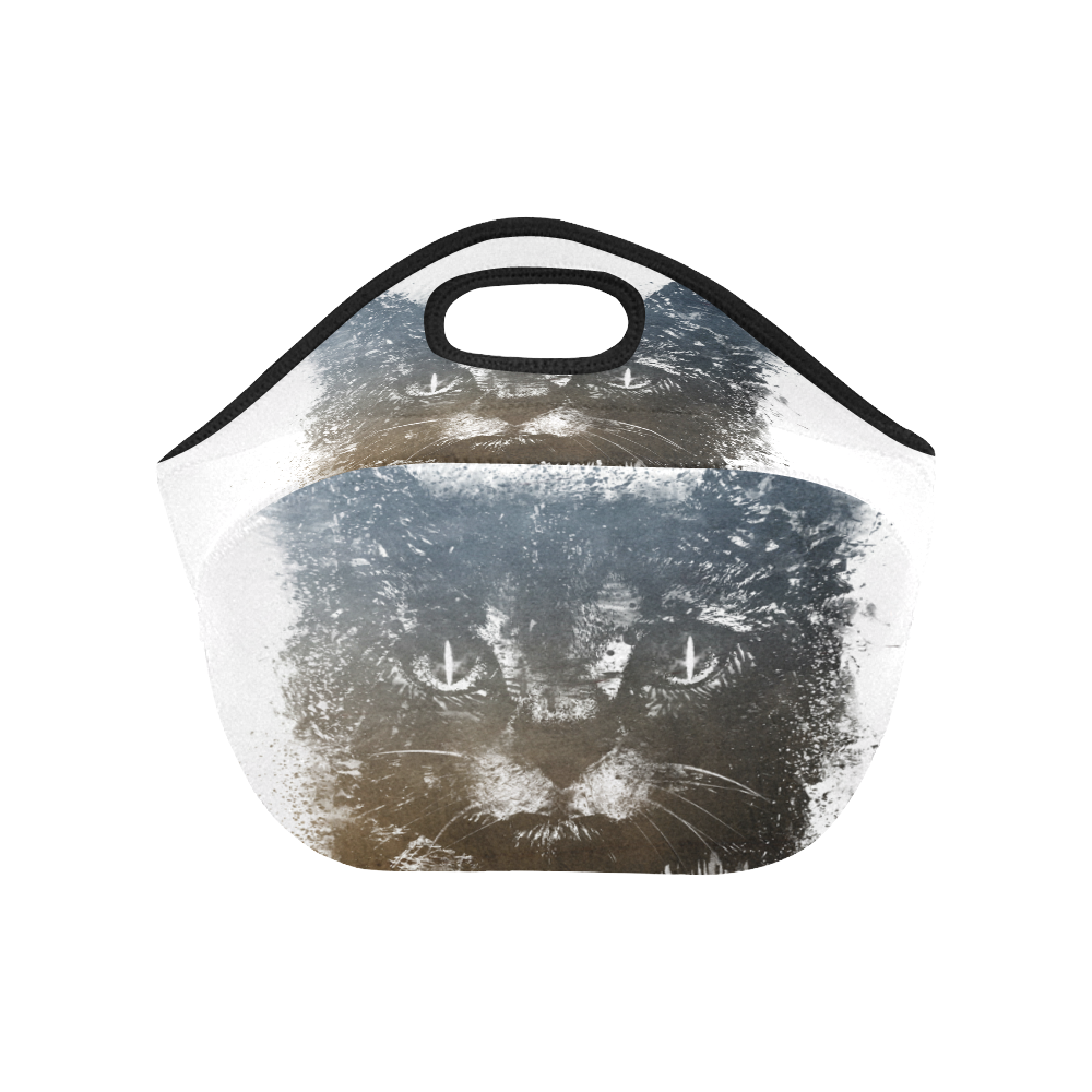 cat #cat #cats #kitty Neoprene Lunch Bag/Small (Model 1669)