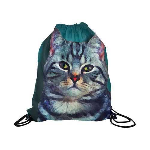 cat Bella #cat #cats #kitty Large Drawstring Bag Model 1604 (Twin Sides)  16.5"(W) * 19.3"(H)