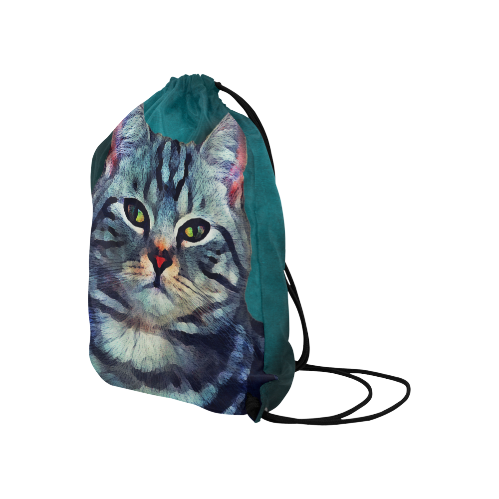 cat Bella #cat #cats #kitty Large Drawstring Bag Model 1604 (Twin Sides)  16.5"(W) * 19.3"(H)
