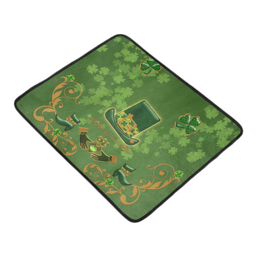 Happy st. patrick's day with hat Beach Mat 78"x 60"