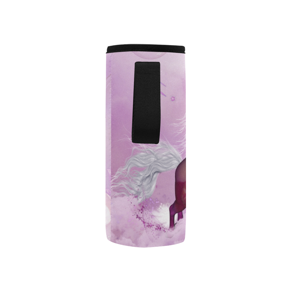 Awesome unicorn in violet colors Neoprene Water Bottle Pouch/Small