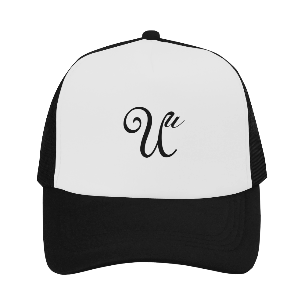 Alphabet U Black Trucker Hat