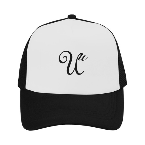 Alphabet U Black Trucker Hat