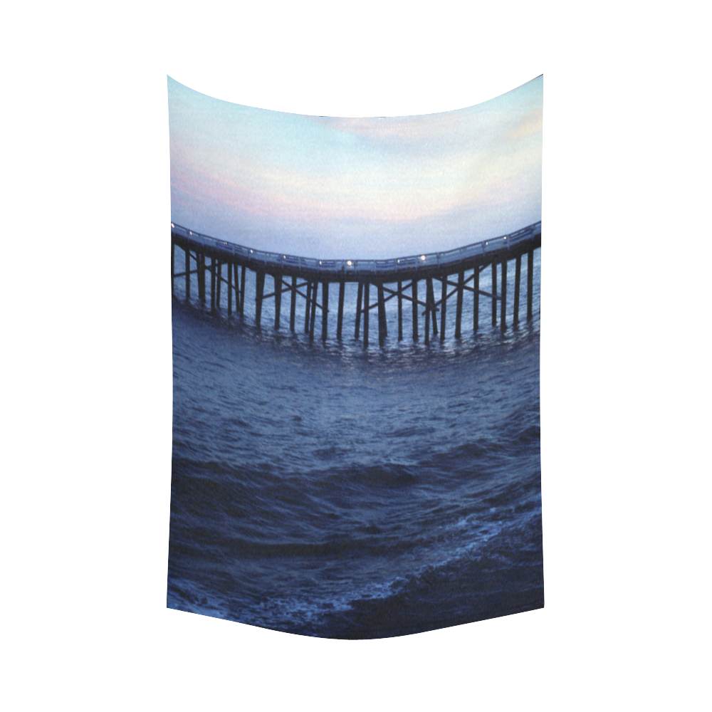 Dark Malibu Cotton Linen Wall Tapestry 60"x 90"