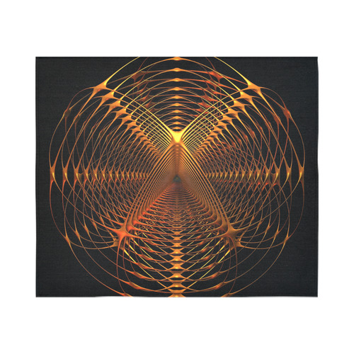 Golden Web Cotton Linen Wall Tapestry 60"x 51"