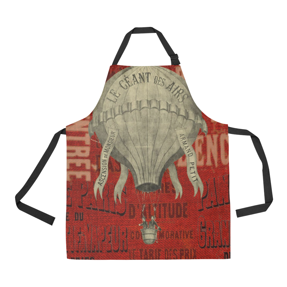 Apron Vintage French Air Balloon by Tell 3 People All Over Print Apron