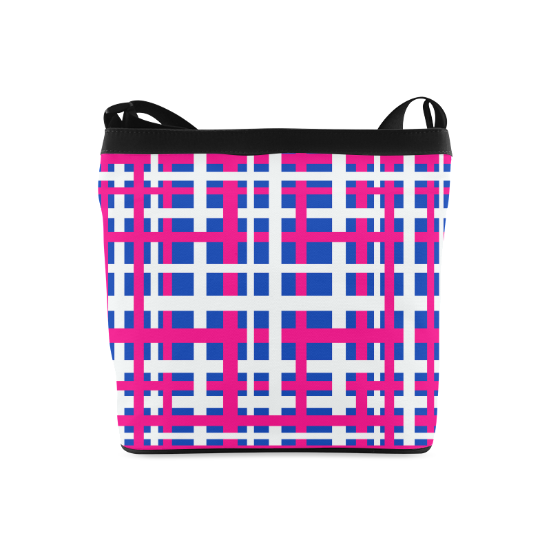 Blue & Pink Interlocking Stripes Crossbody Bags (Model 1613)