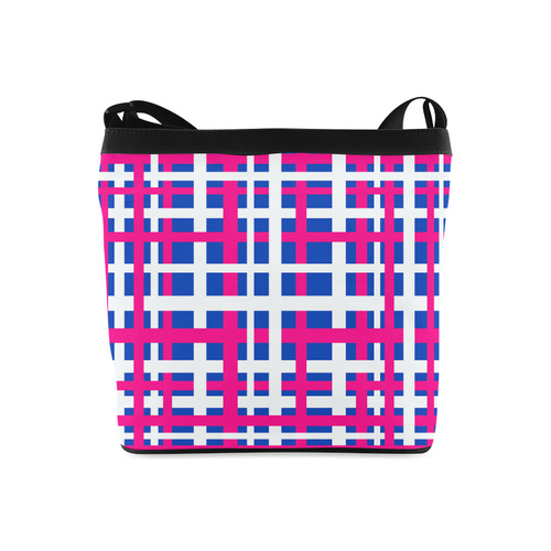 Blue & Pink Interlocking Stripes Crossbody Bags (Model 1613)