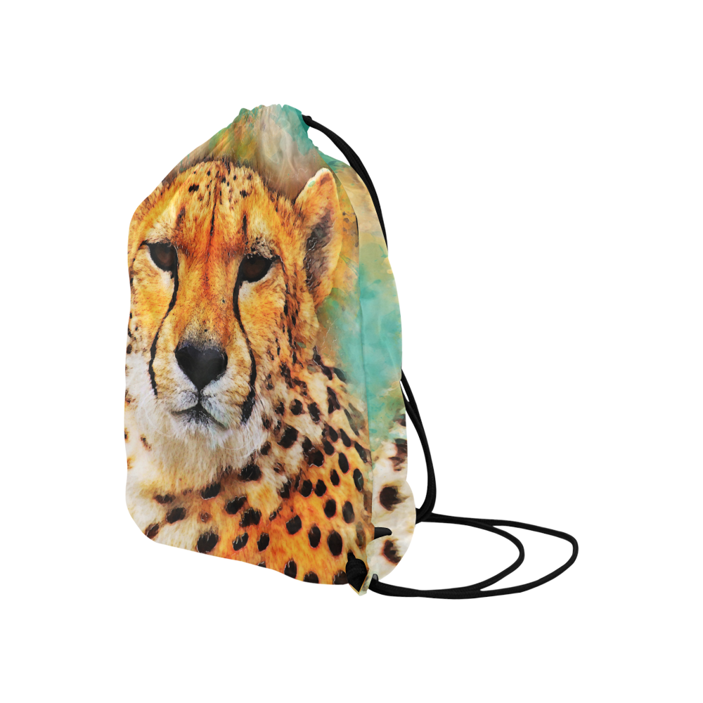 gepard leopard #gepard #leopard #cat Large Drawstring Bag Model 1604 (Twin Sides)  16.5"(W) * 19.3"(H)