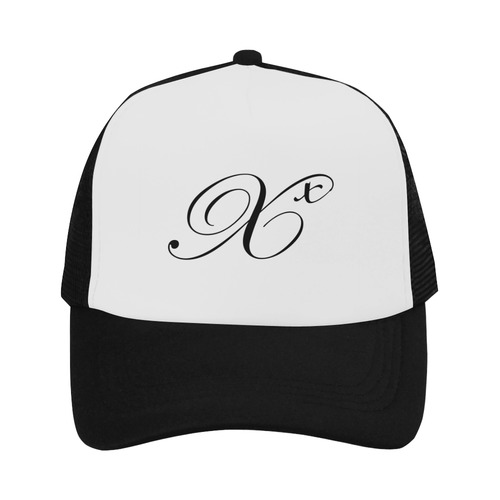 Alphabet X Black Trucker Hat