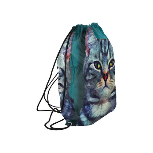 cat Bella #cat #cats #kitty Large Drawstring Bag Model 1604 (Twin Sides)  16.5"(W) * 19.3"(H)