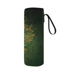 Happy st. patrick's day with clover Neoprene Water Bottle Pouch/Large