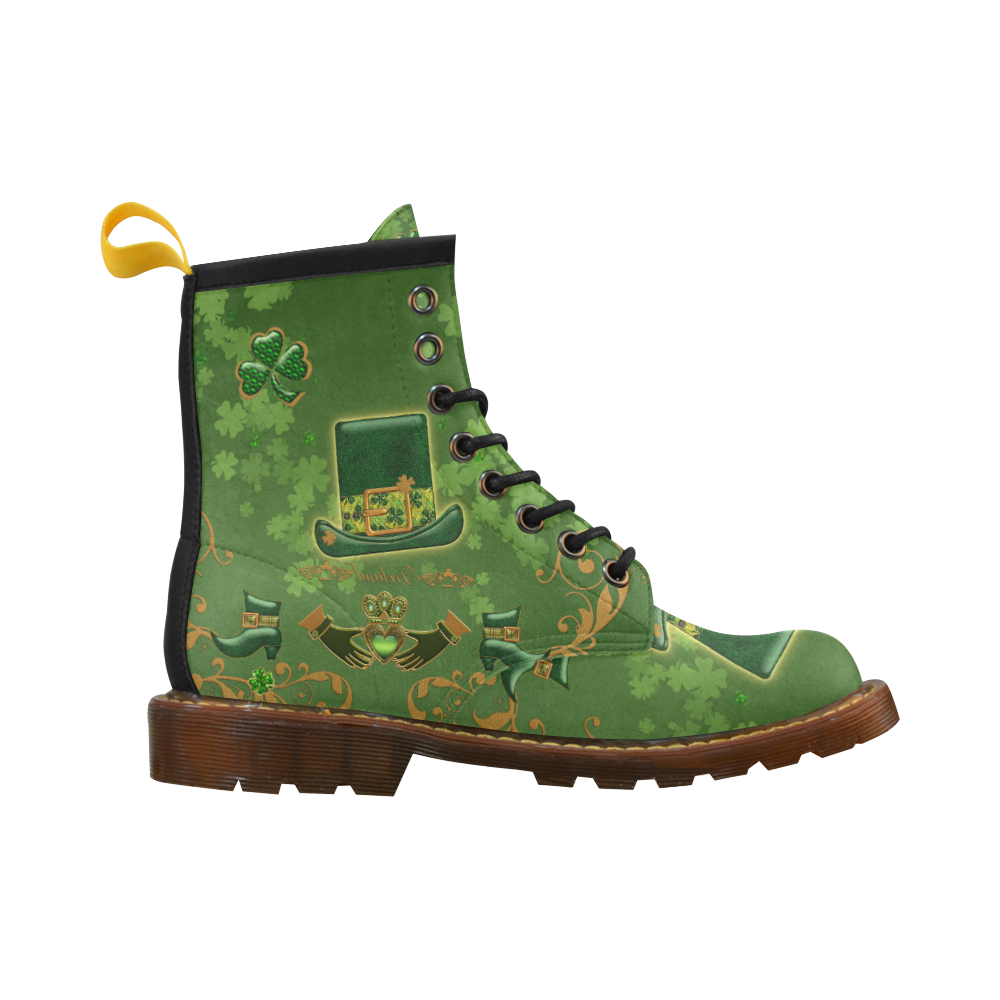 Happy st. patrick's day with hat High Grade PU Leather Martin Boots For Women Model 402H