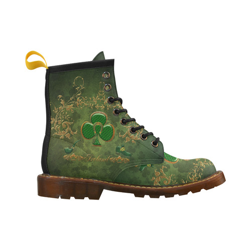 Happy st. patrick's day with clover High Grade PU Leather Martin Boots For Women Model 402H