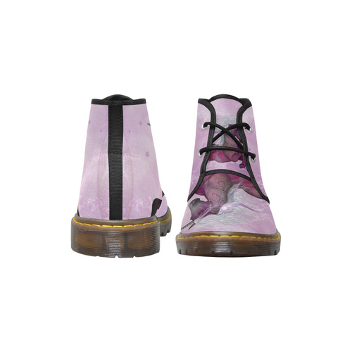 Awesome unicorn in violet colors Men's Canvas Chukka Boots (Model 2402-1)