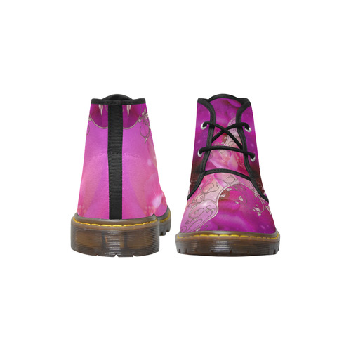 Wonderful floral design Men's Canvas Chukka Boots (Model 2402-1)