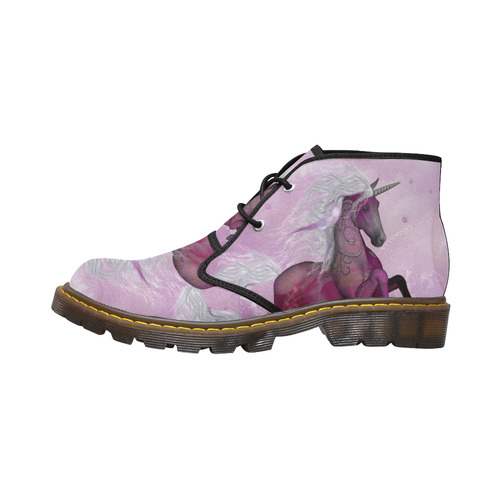 Awesome unicorn in violet colors Men's Canvas Chukka Boots (Model 2402-1)