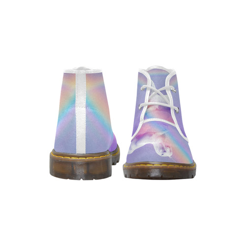 Unicorn and Rainbow Women's Canvas Chukka Boots (Model 2402-1)