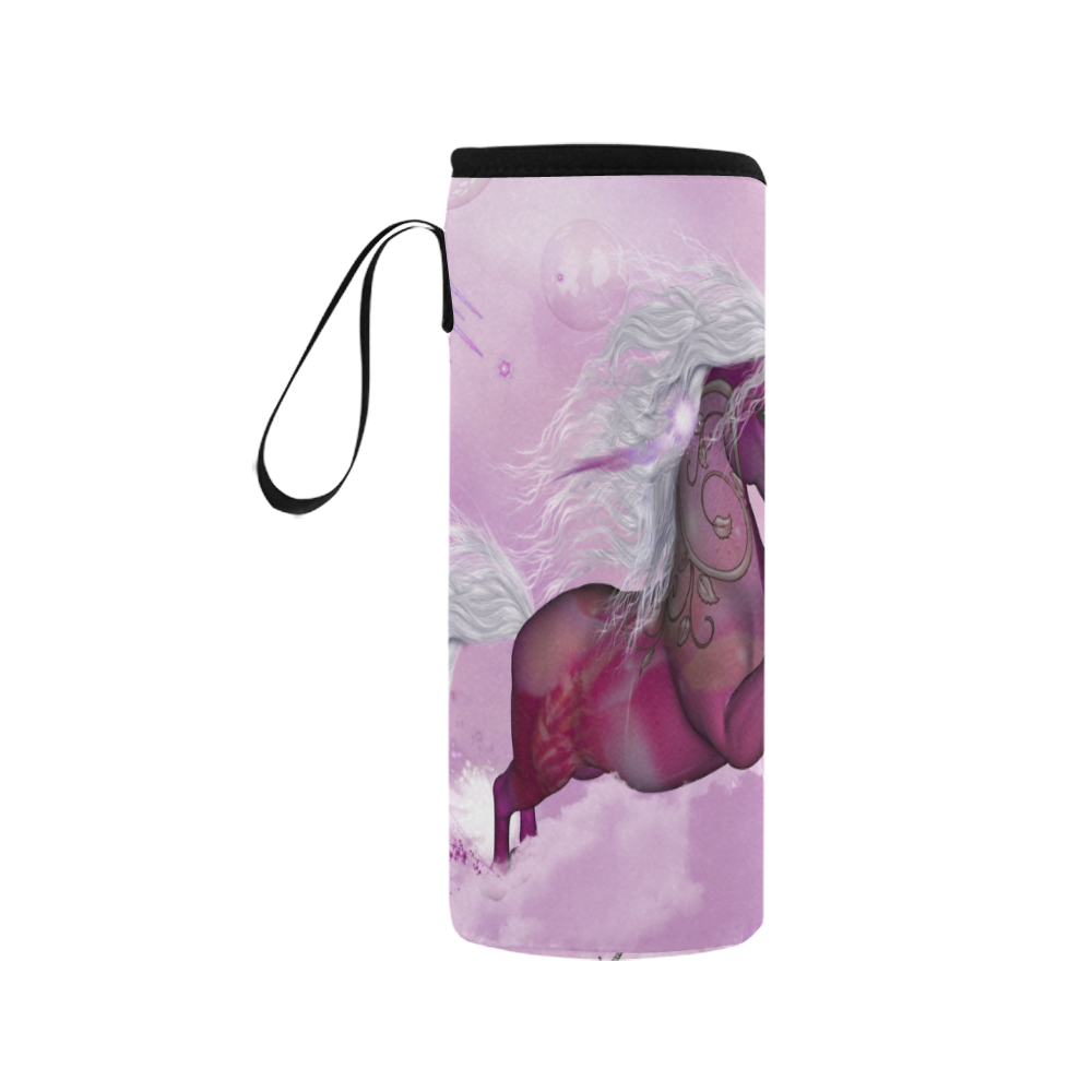 Awesome unicorn in violet colors Neoprene Water Bottle Pouch/Medium