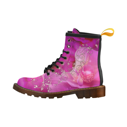 Wonderful floral design High Grade PU Leather Martin Boots For Women Model 402H