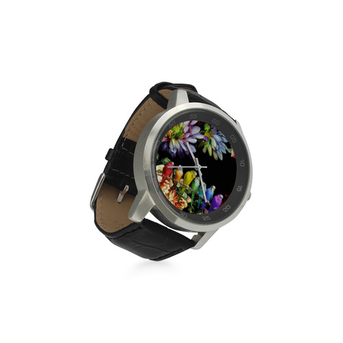 My Colourful Garden Unisex Stainless Steel Leather Strap Watch(Model 202)