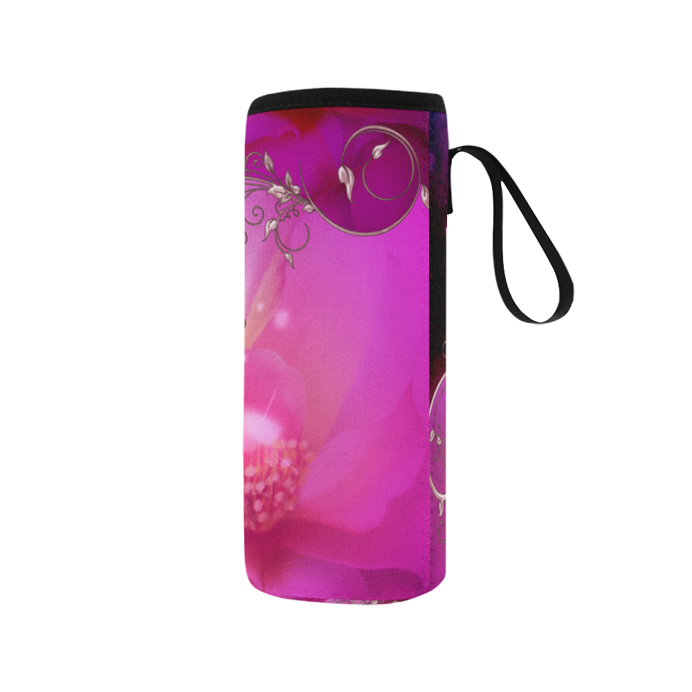 Wonderful floral design Neoprene Water Bottle Pouch/Medium