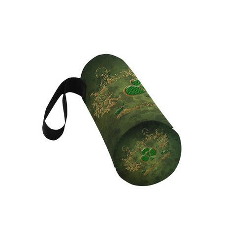 Happy st. patrick's day with clover Neoprene Water Bottle Pouch/Large