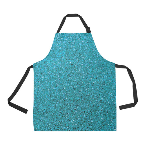 Turquoise Glitter All Over Print Apron