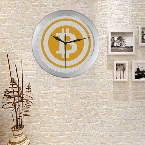 custom bitcoin clock Silver Color Wall Clock