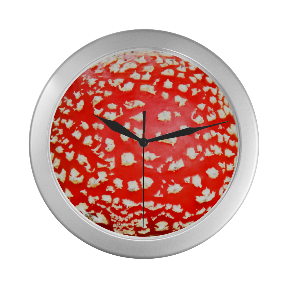 Amanita muscaria The Fly Agaric mushroom clock Silver Color Wall Clock