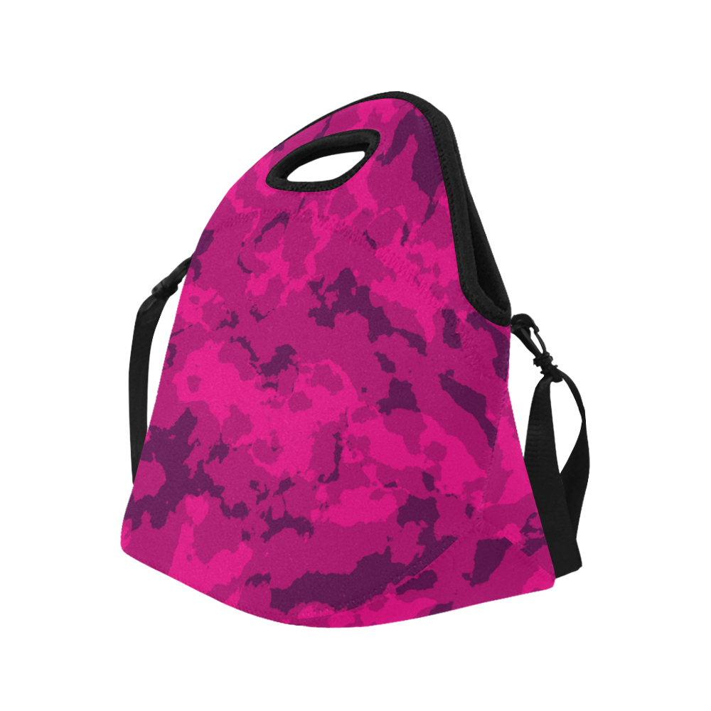 pink Camouflage Neoprene Lunch Bag/Large (Model 1669)