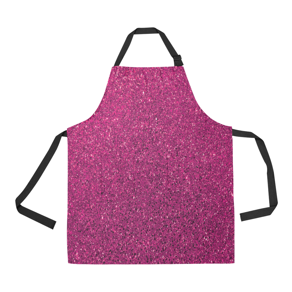 Hot Pink Glitter All Over Print Apron