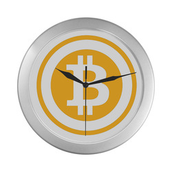 custom bitcoin clock Silver Color Wall Clock
