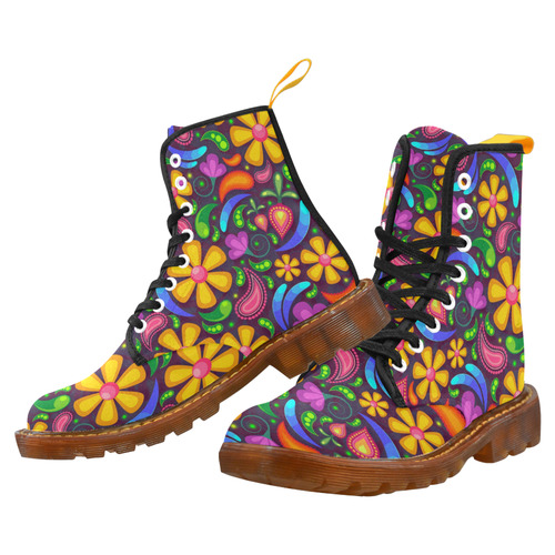 flower pattern Martin Boots For Women Model 1203H