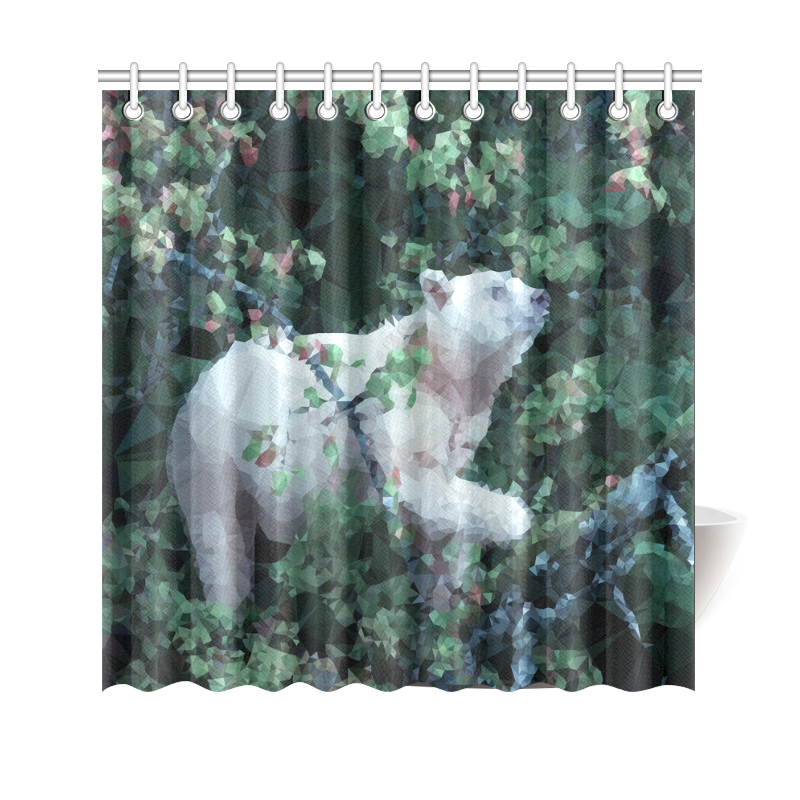 White Spirit Bear Shower Curtain 69"x70"