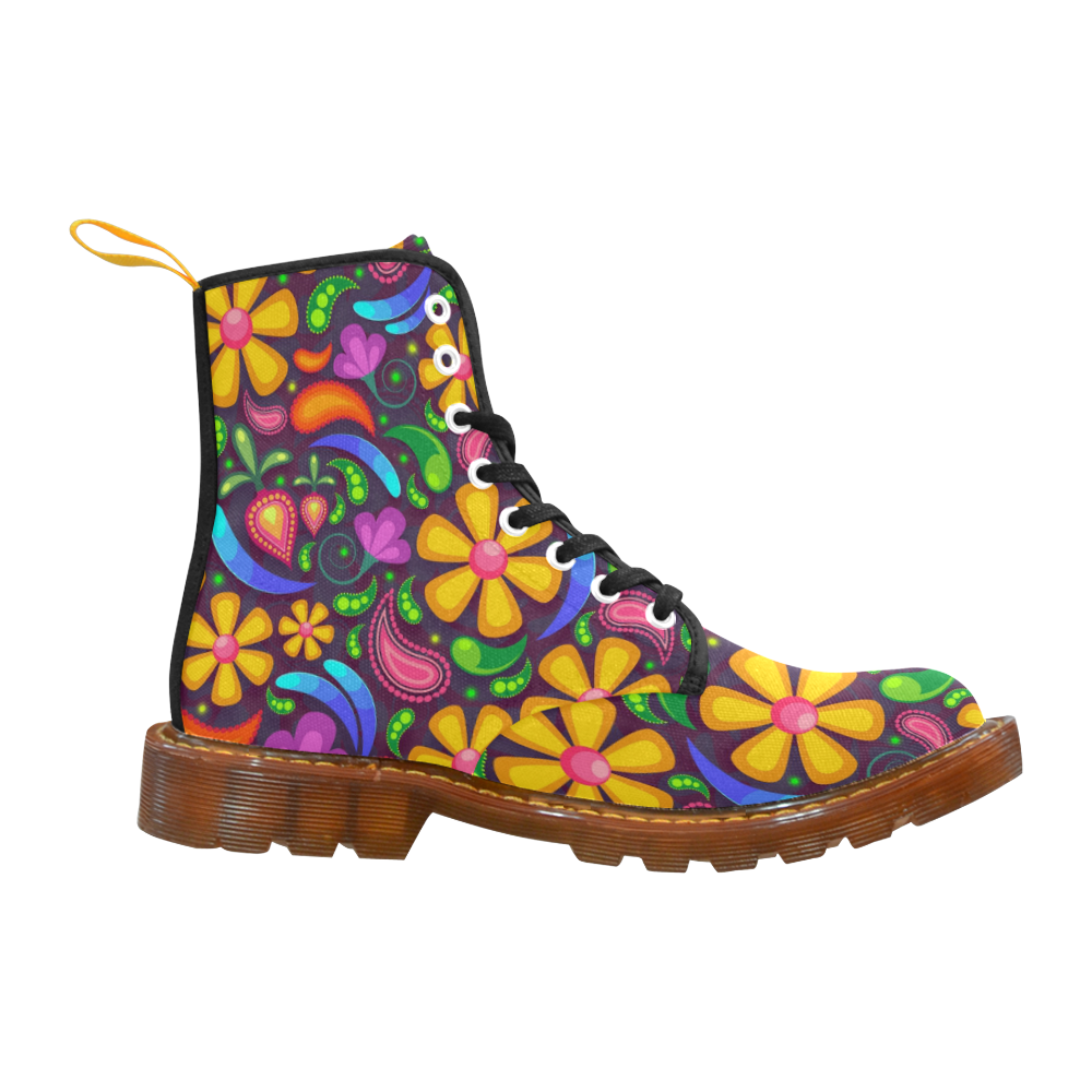 flower pattern Martin Boots For Women Model 1203H