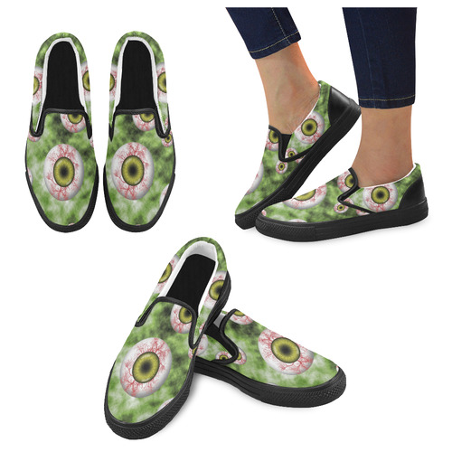 homezombiehome2 Women's Unusual Slip-on Canvas Shoes (Model 019)
