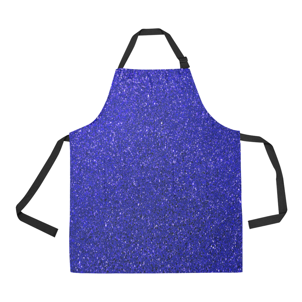 Blue Glitter All Over Print Apron