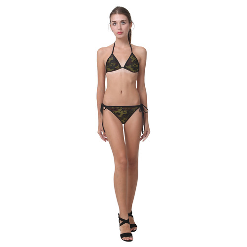 Camo Green Brown Custom Bikini Swimsuit (Model S01)