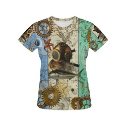 Nautical Steampunk All Over Print T-Shirt for Women (USA Size) (Model T40)