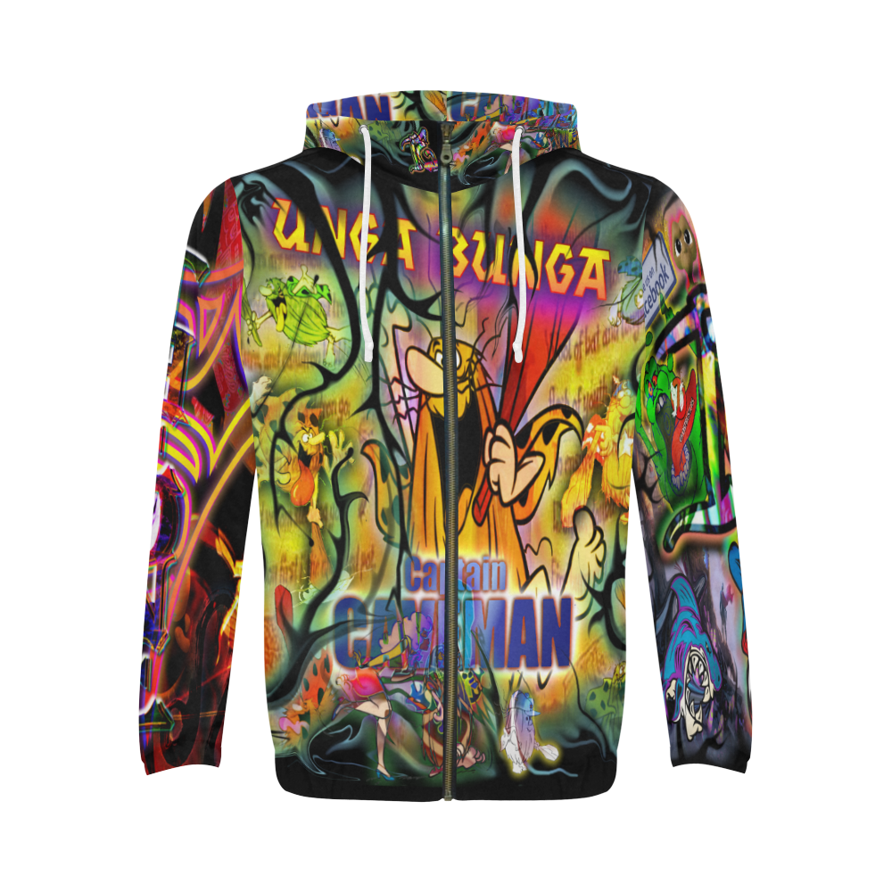 Captain Caveman - By TheONE Savior @ ImpossABLE Endeavors All Over Print Full Zip Hoodie for Men (Model H14)
