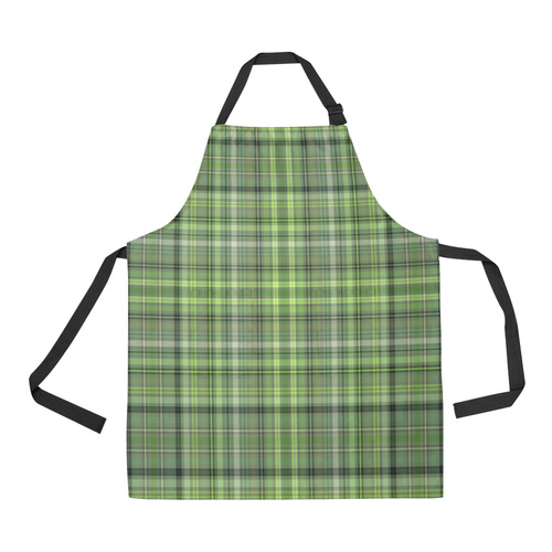 Shades of Green Plaid All Over Print Apron