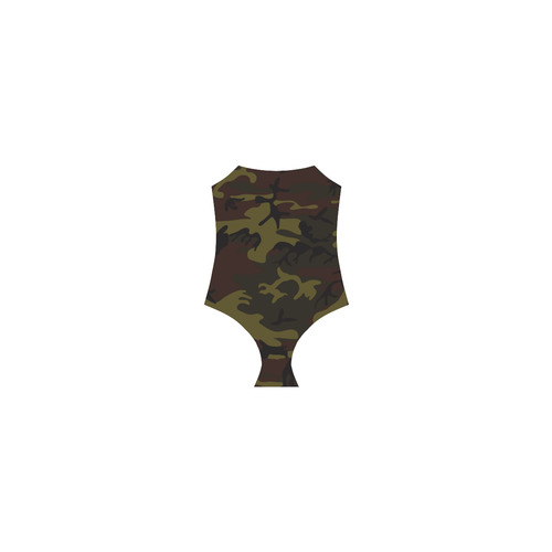 Camo Green Brown Strap Swimsuit ( Model S05)