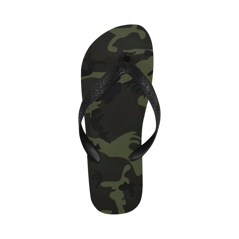 Camo Green Flip Flops for Men/Women (Model 040)
