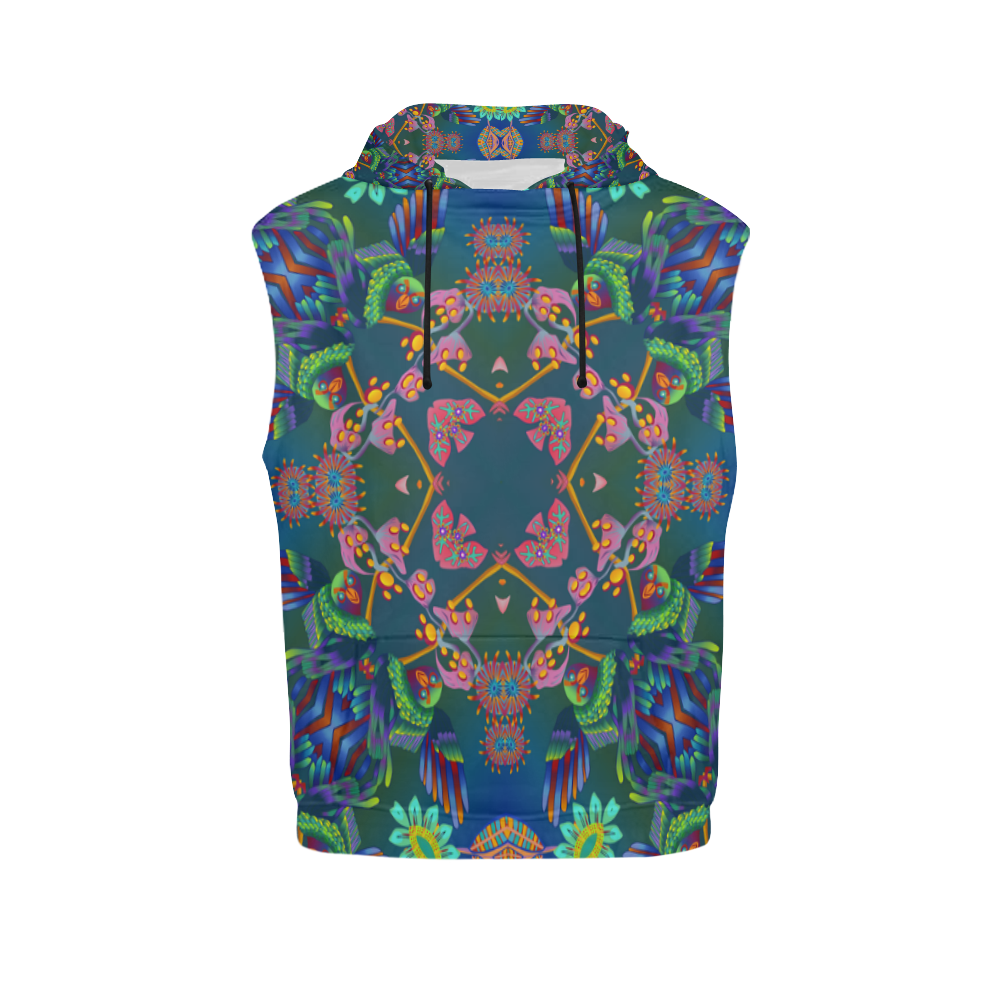 pretty forest bird All Over Print Sleeveless Hoodie for Women (Model H15)
