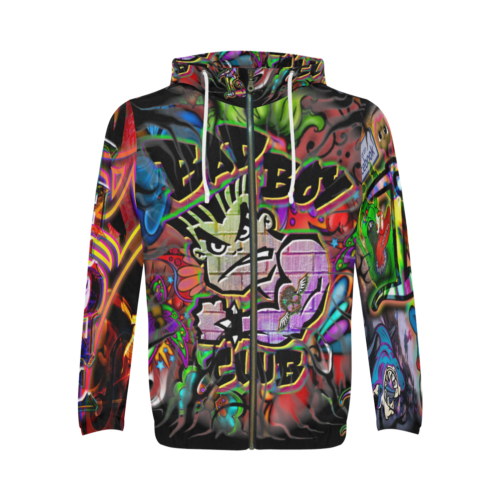 Bad Boy Club - By TheONE Savior @ ImpossABLE Endeavors All Over Print Full Zip Hoodie for Men (Model H14)