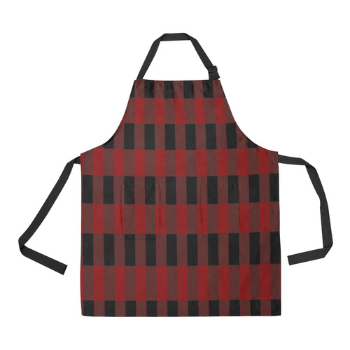 Red Black Plaid All Over Print Apron