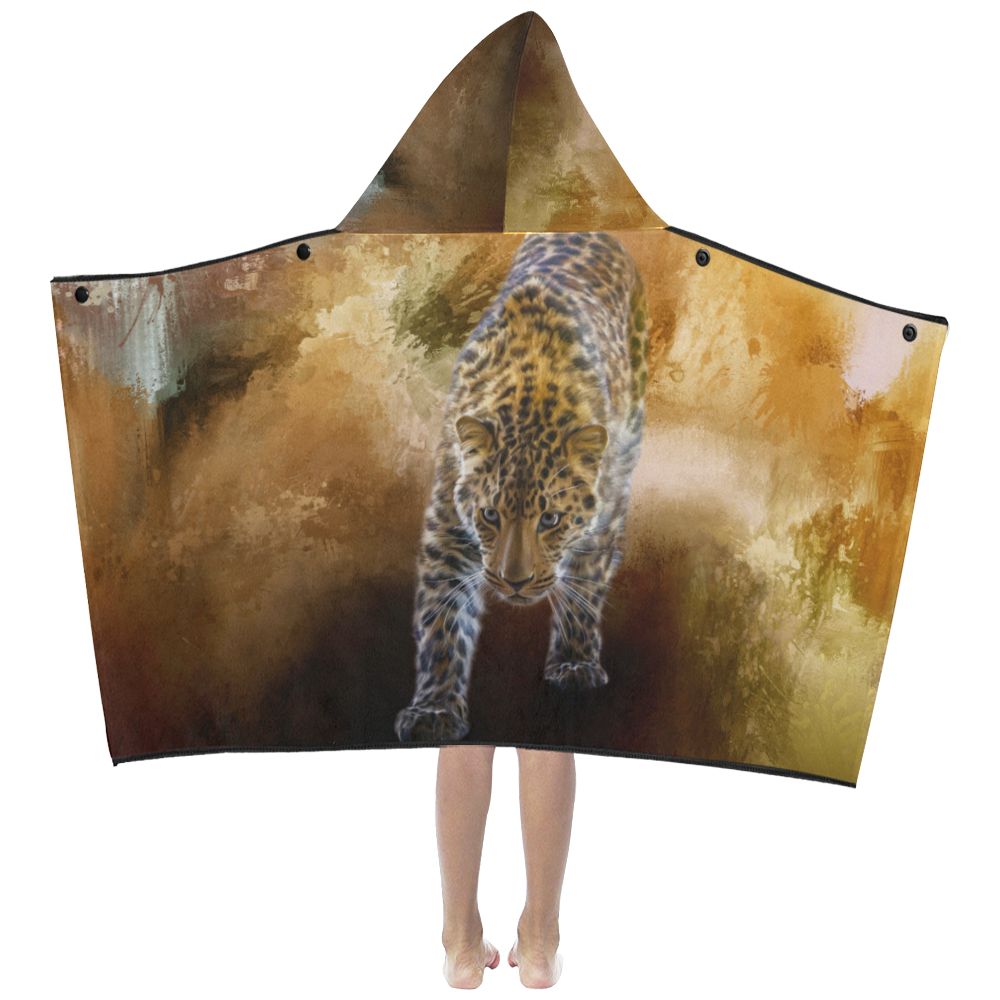 A fantastic painted russian amur leopard Kids' Hooded Bath Towels