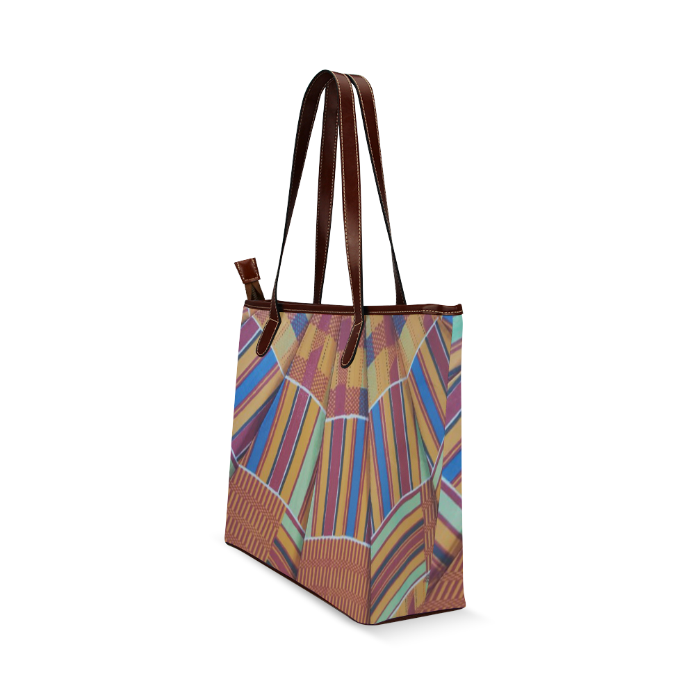 Handbag Kente Cloth African Pattern Shoulder Tote Bag (Model 1646)