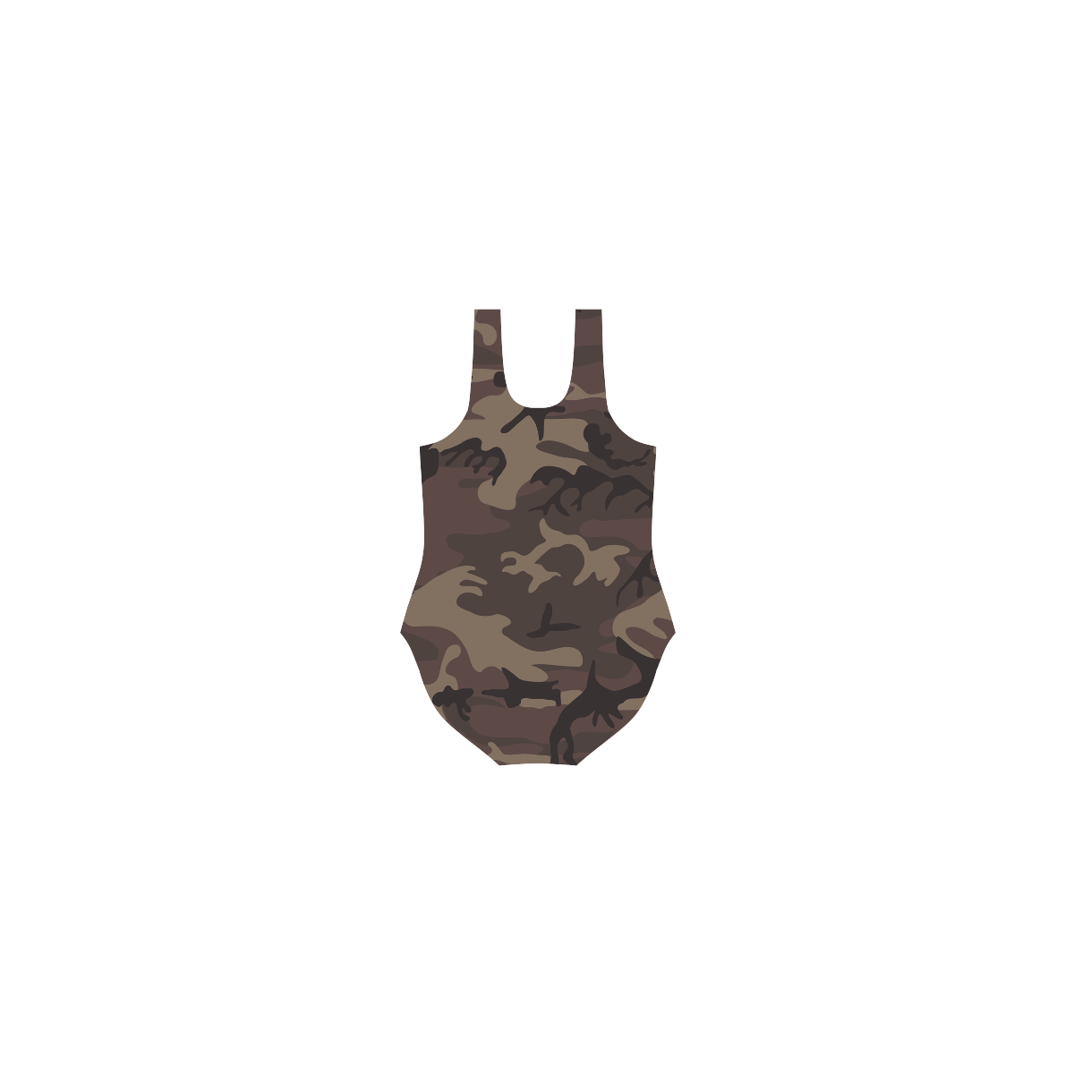 Camo Red Brown Vest One Piece Swimsuit (Model S04)